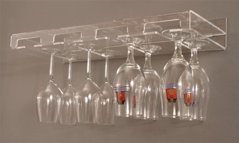 Mensola da parete autoportante per bicchieri da vino e birra a 4 postazioni  - RBT Espositori