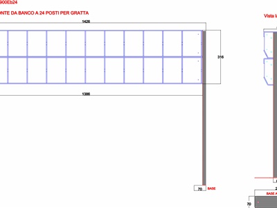 STRUTTURA A PONTE DA BANCO A 24 POSTI PER GRATTA E VINCI