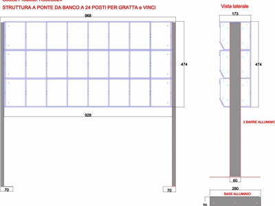 STRUTTURA A PONTE DA BANCO A 24 POSTI PER GRATTA E VINCI A FALDONE INTERO