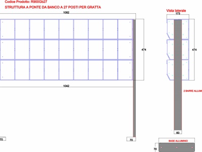 STRUTTURA A PONTE DA BANCO A 27 POSTI PER GRATTA E VINCI A FALDONE INTERO