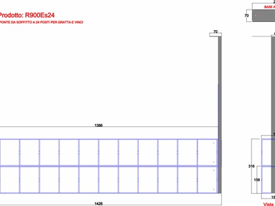 STRUTTURA A PONTE DA SOFFITTO A 24 POSTI PER GRATTA E VINCI A FALDONE INTERO