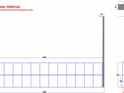 STRUTTURA A PONTE DA SOFFITTO A 26 POSTI PER GRATTA E VINCI A FALDONE INTERO
