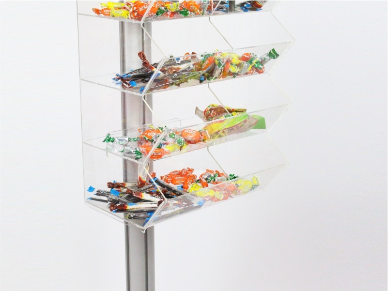 Contenitore porta caramelle sfuse in plexiglass 4 spazi a cubo